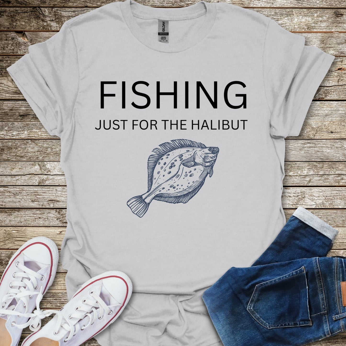 Fishing Just For The Halibut T-Shirt