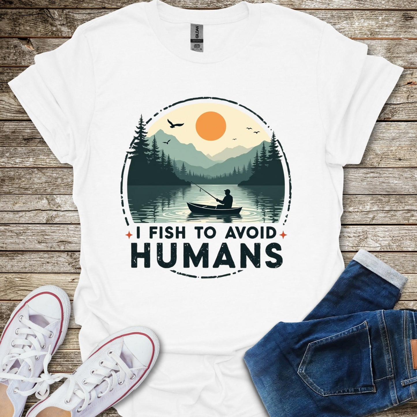 I Fish to Avoid Humans T-Shirt