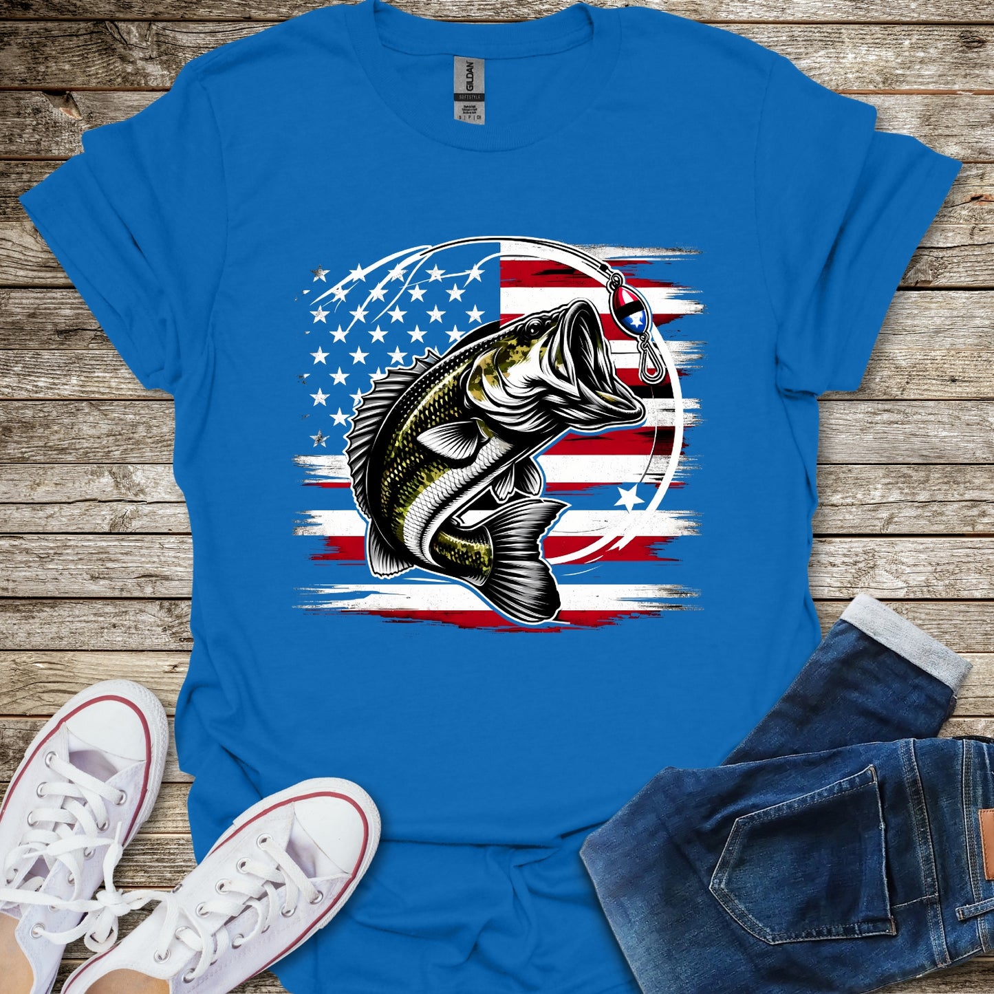 Bass American Flag T-Shirt