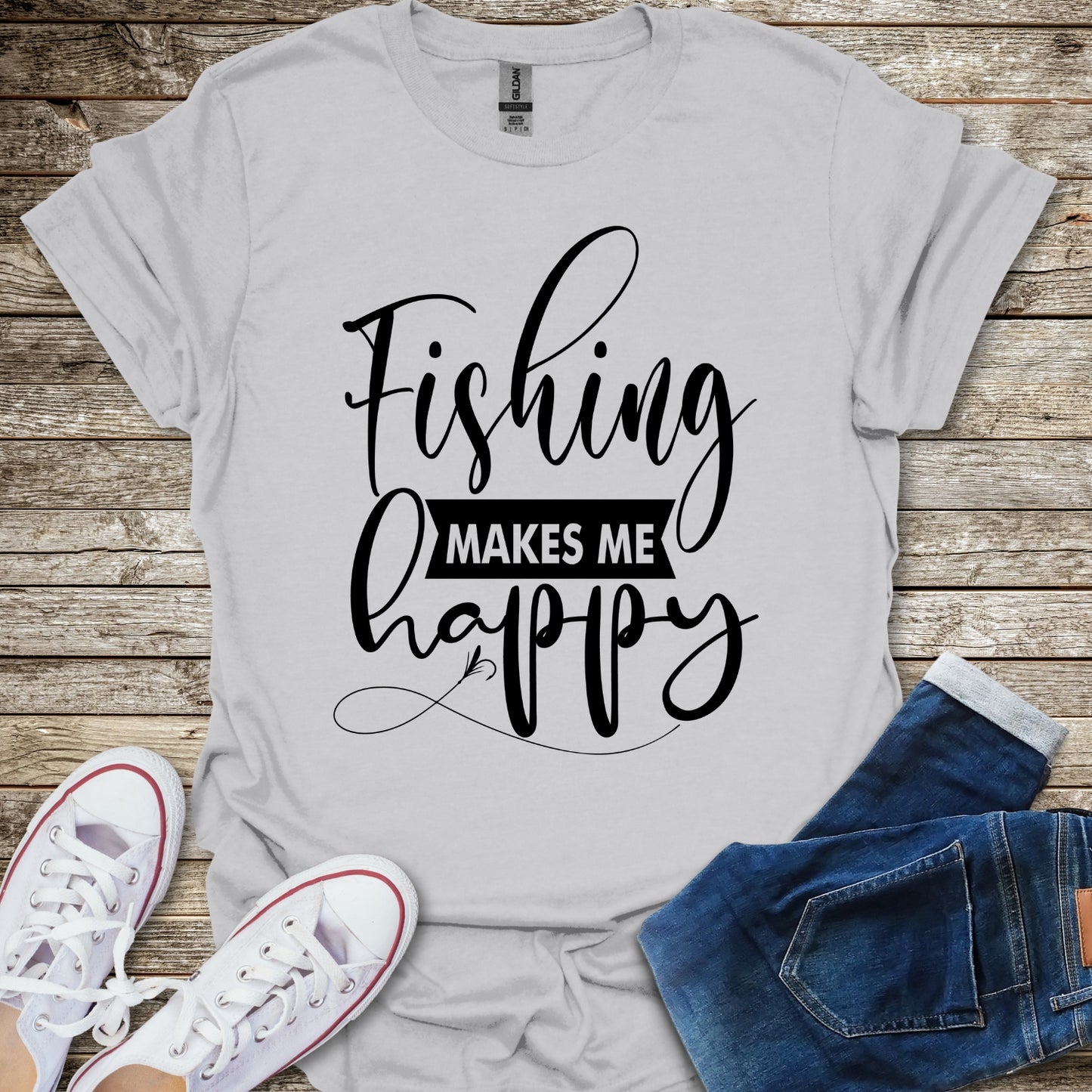 Fishing Makes Me Happy T-Shirt