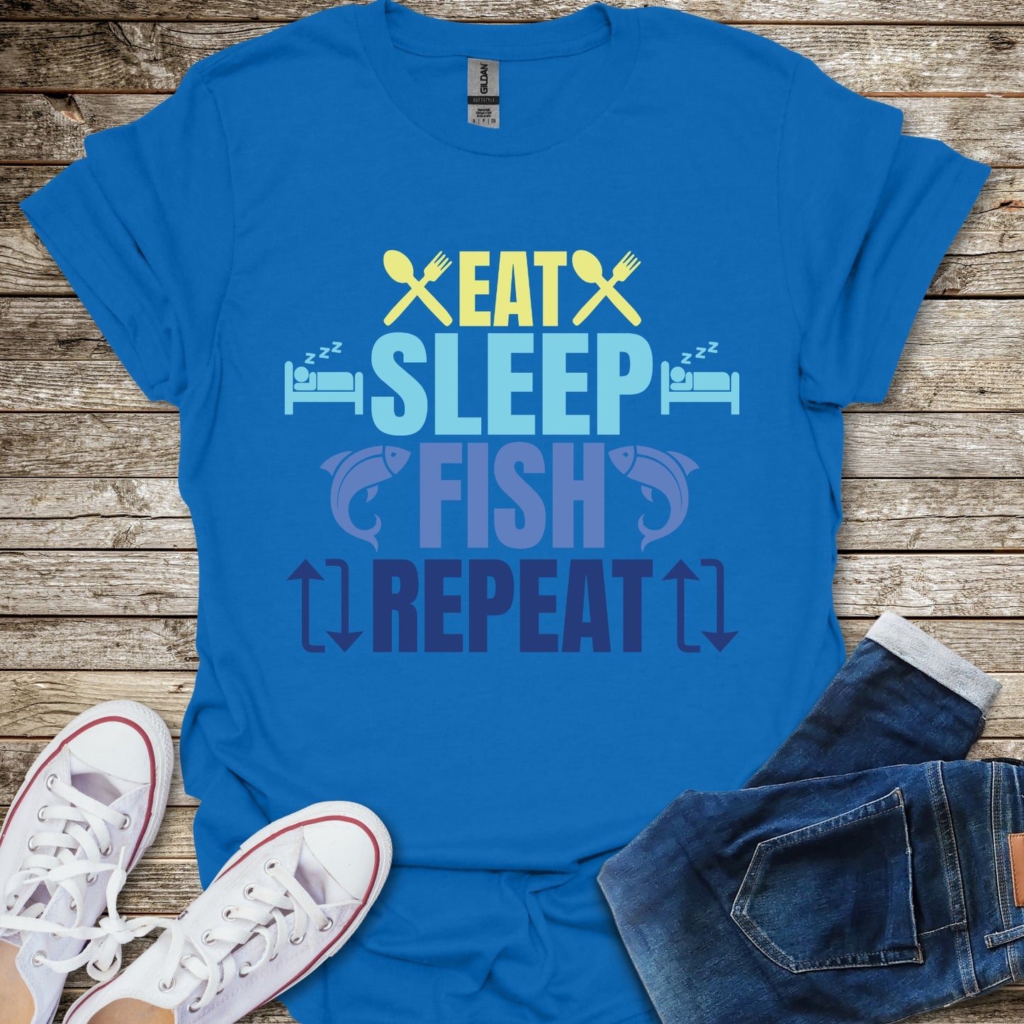 Eat Sleep Fish Repeat T-Shirt