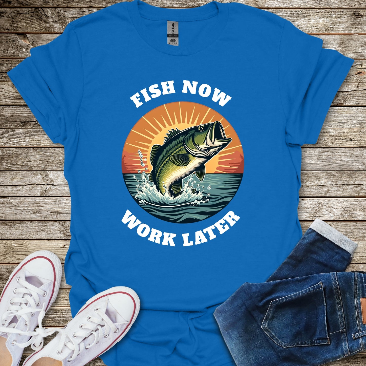 Fish Now Work Later T-Shirt