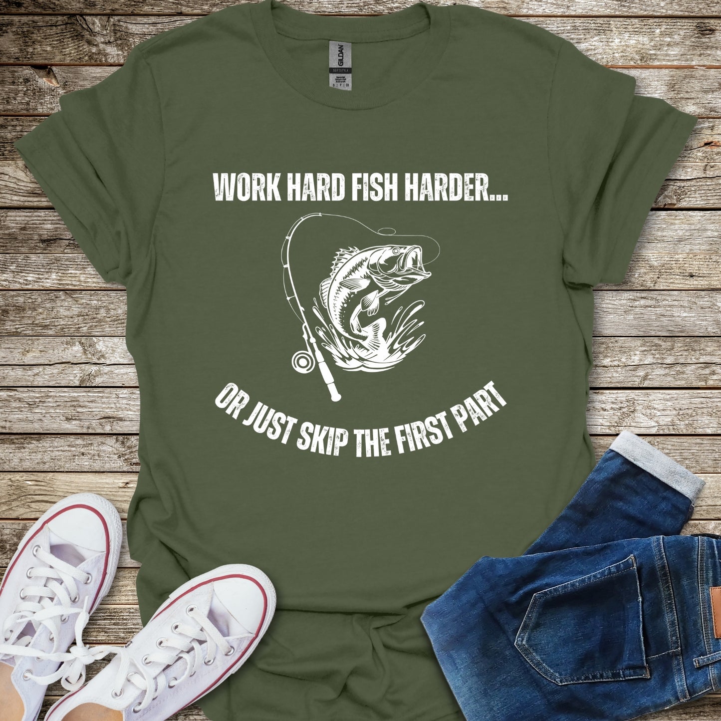 Work Hard Fish Harder T-Shirt