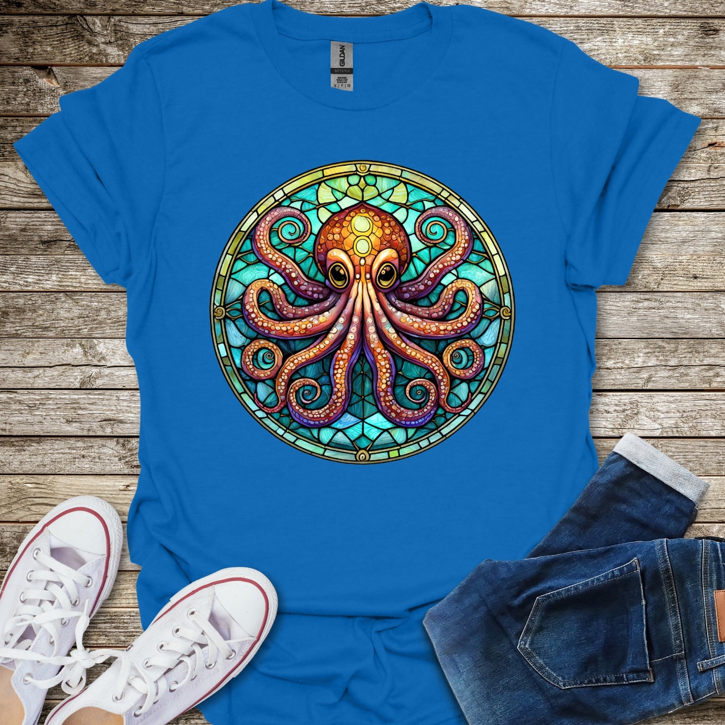 Stained Glass Octopus T-Shirt