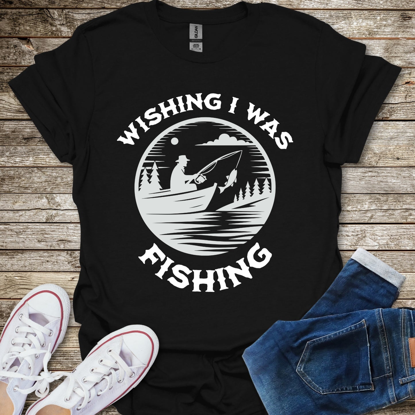 Wishing I Was Fishing T-Shirt
