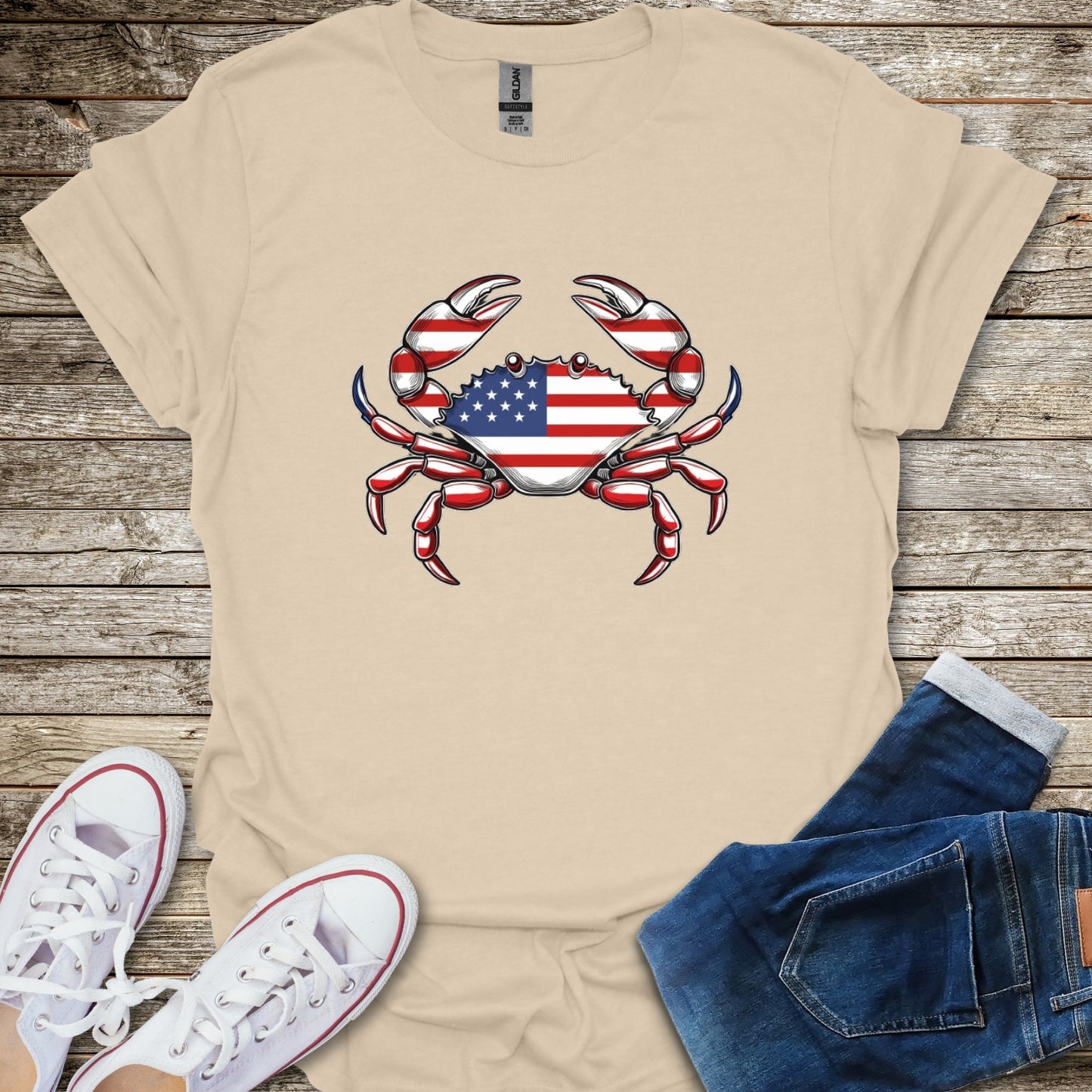 Crab American Flag T-Shirt