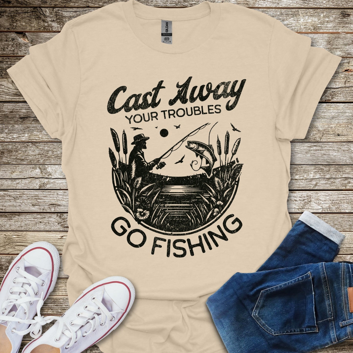 Cast Away Your Troubles T-Shirt