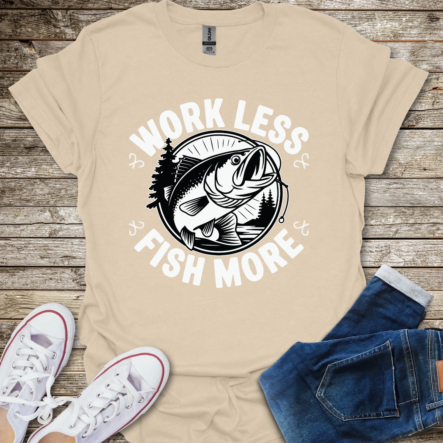Work Less Fish More T-Shirt
