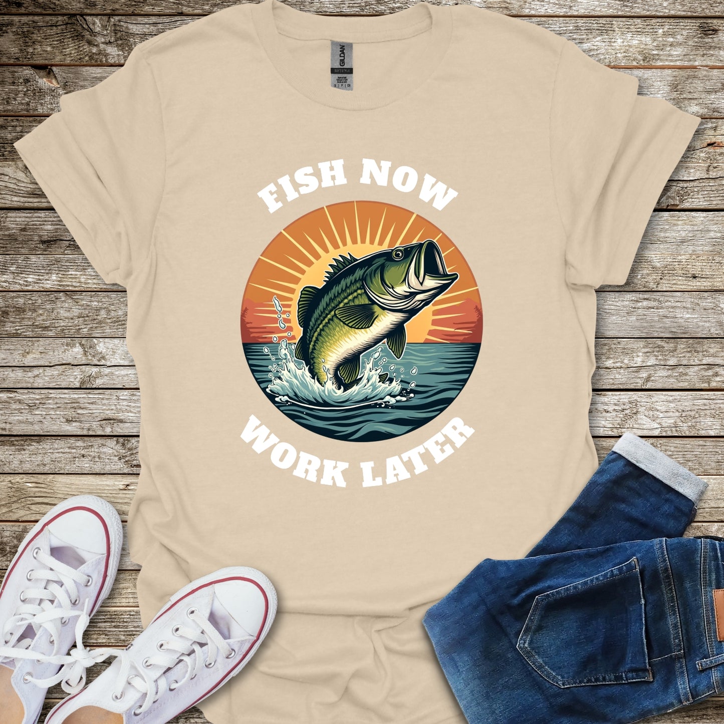 Fish Now Work Later T-Shirt