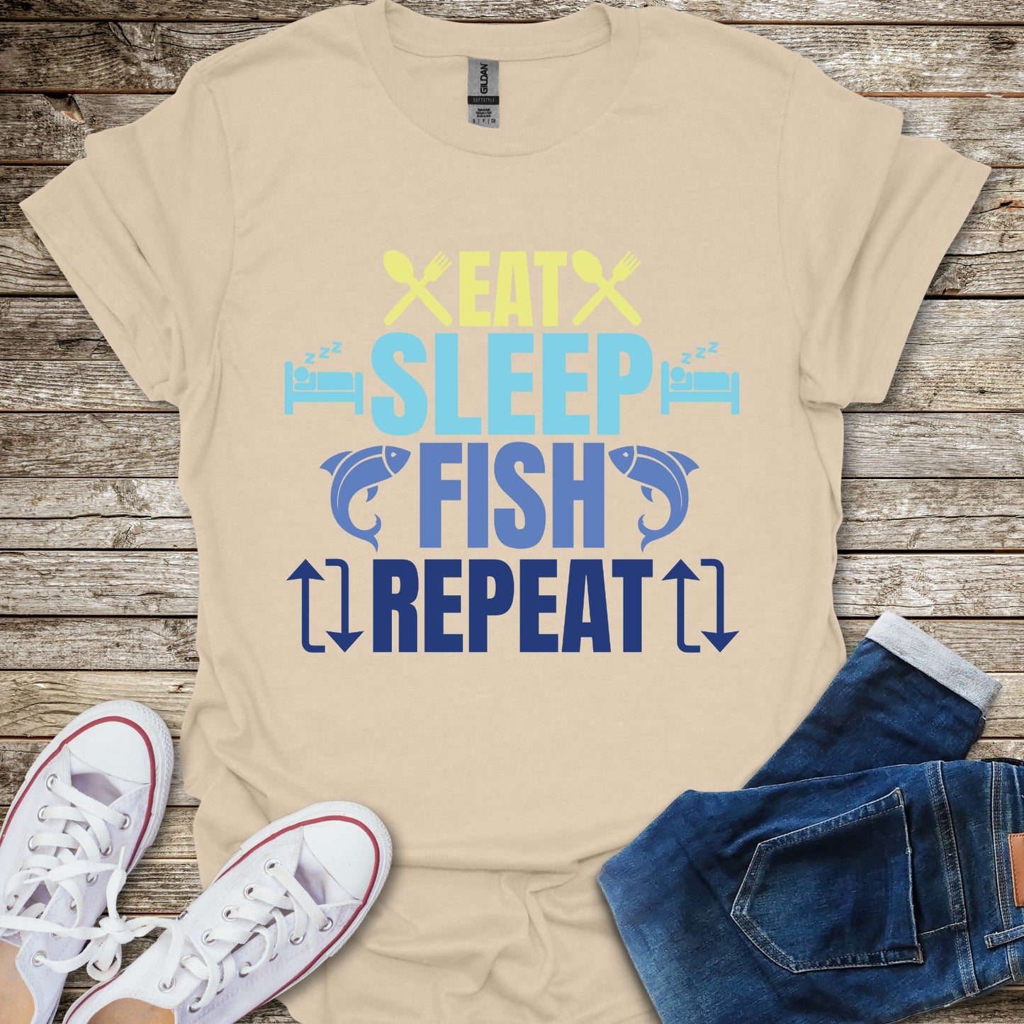 Eat Sleep Fish Repeat T-Shirt