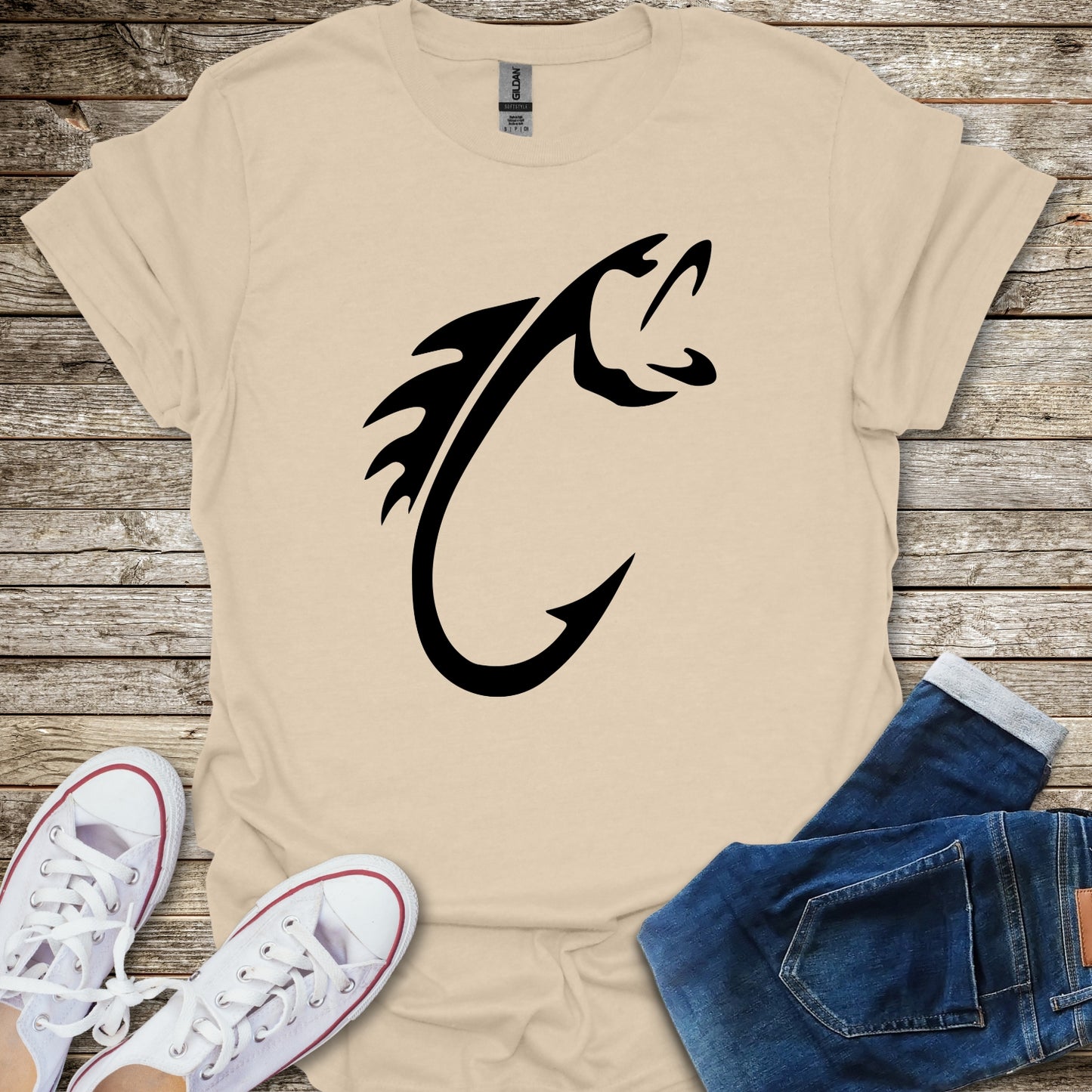 Minimalist Fish Hook T-Shirt