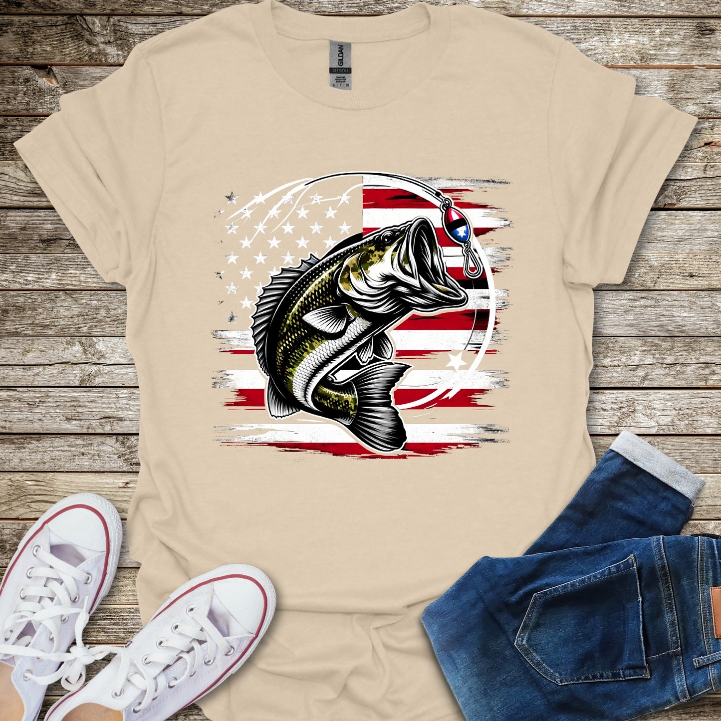 Bass American Flag T-Shirt