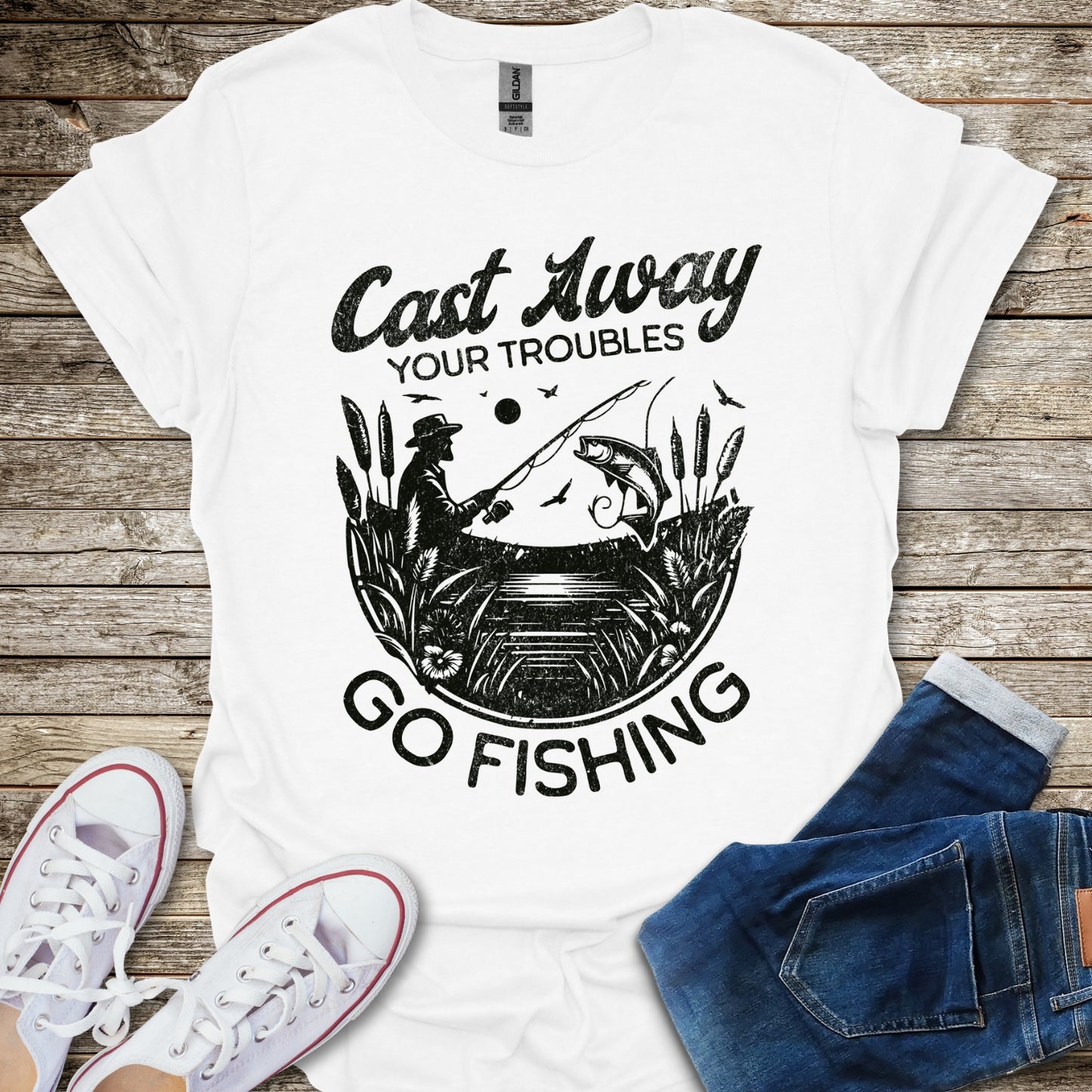 Cast Away Your Troubles T-Shirt