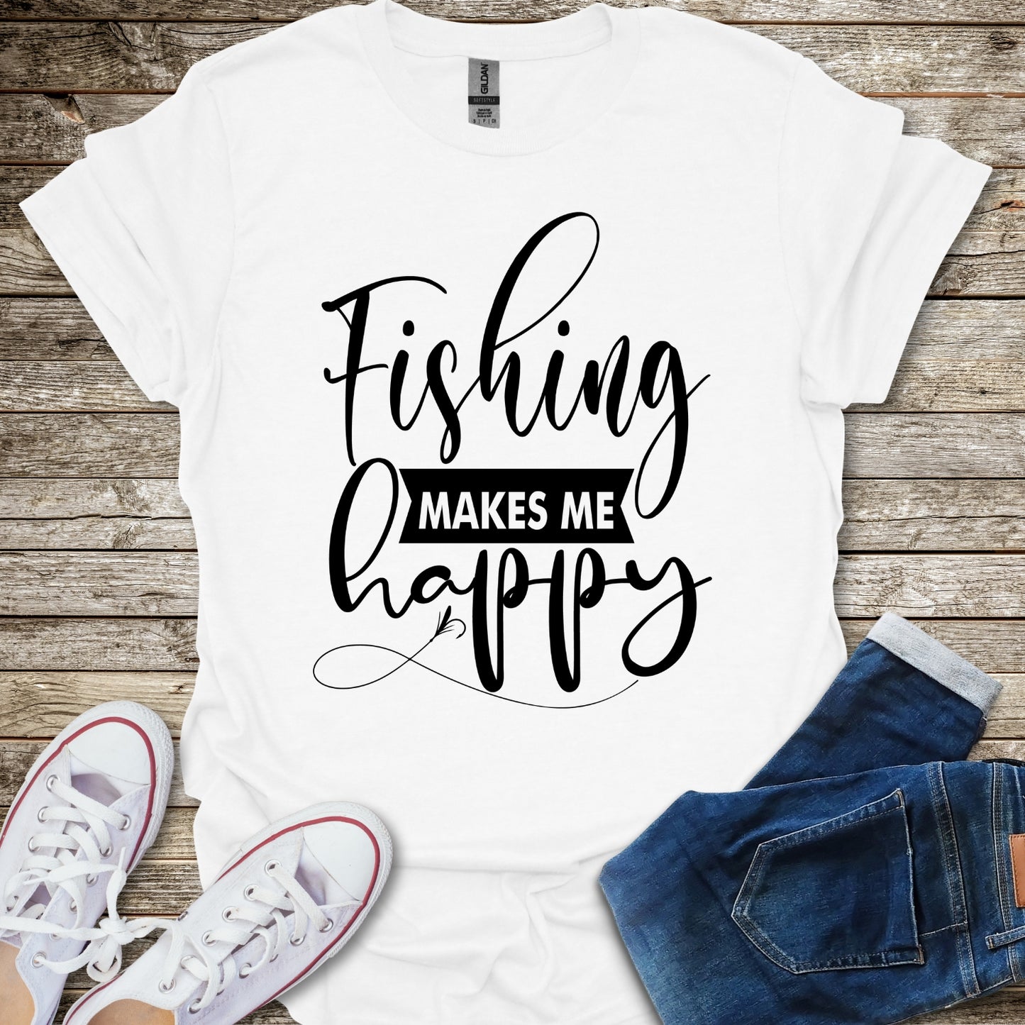 Fishing Makes Me Happy T-Shirt