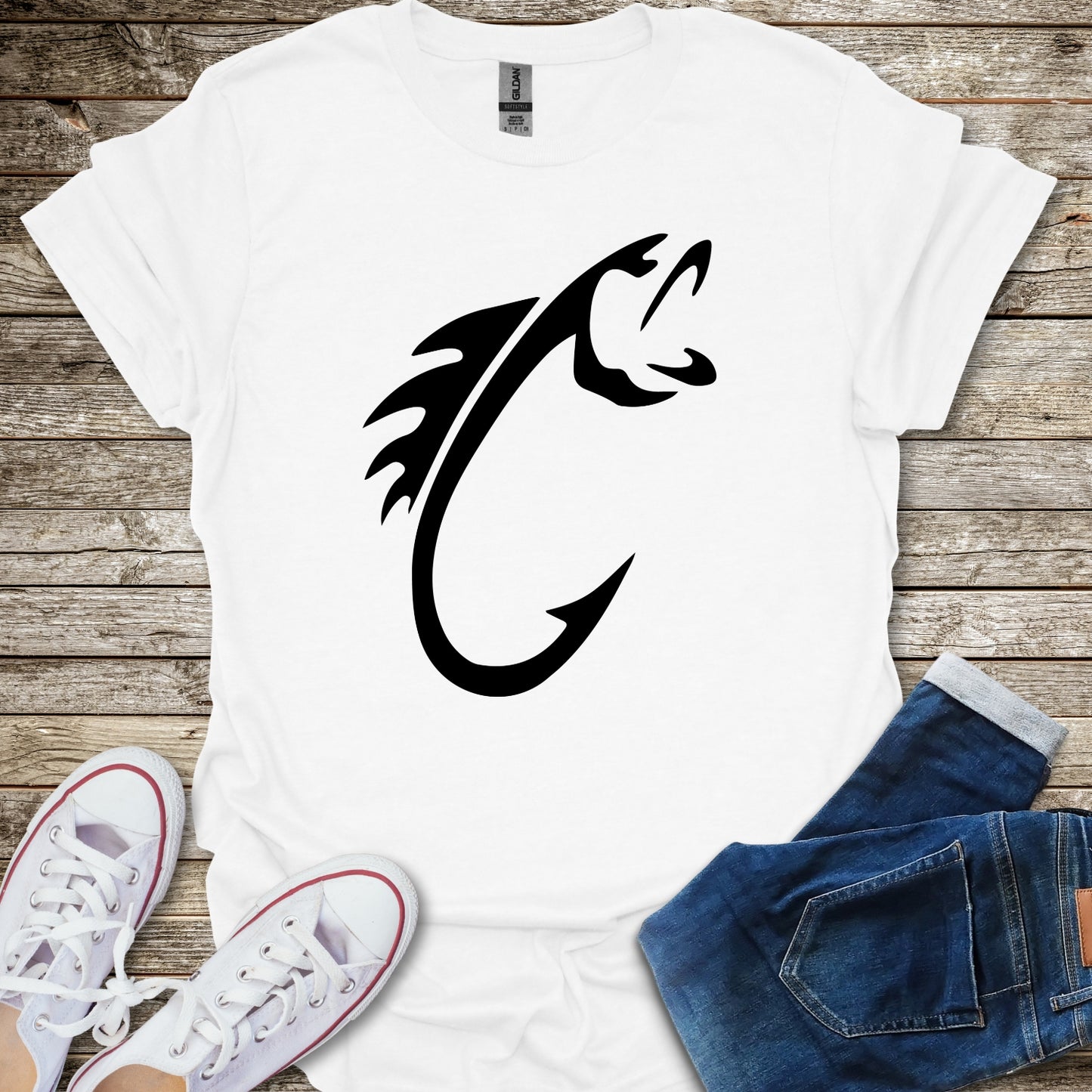 Minimalist Fish Hook T-Shirt