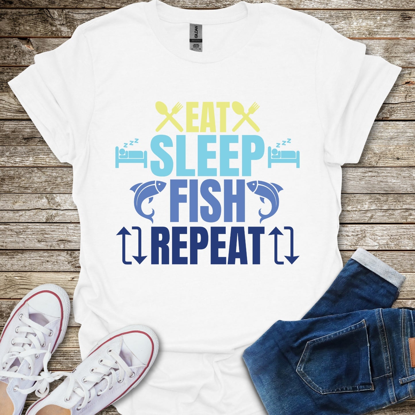 Eat Sleep Fish Repeat T-Shirt