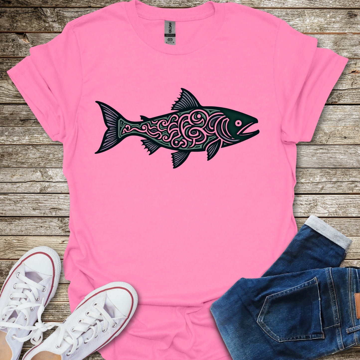 Abstract Salmon T-Shirt