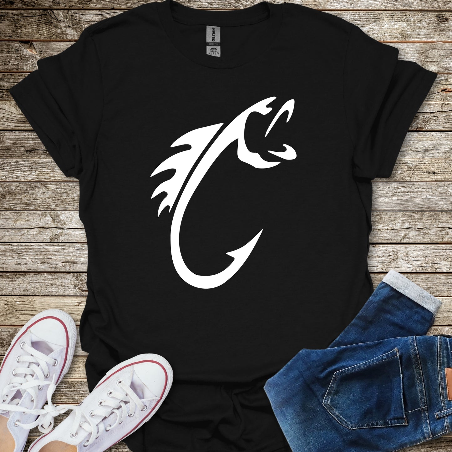 Minimalist Fish Hook T-Shirt