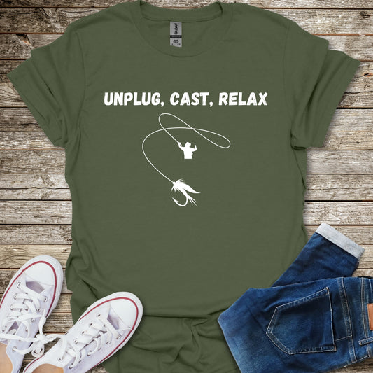 Unplug, Cast, Relax T-Shirt