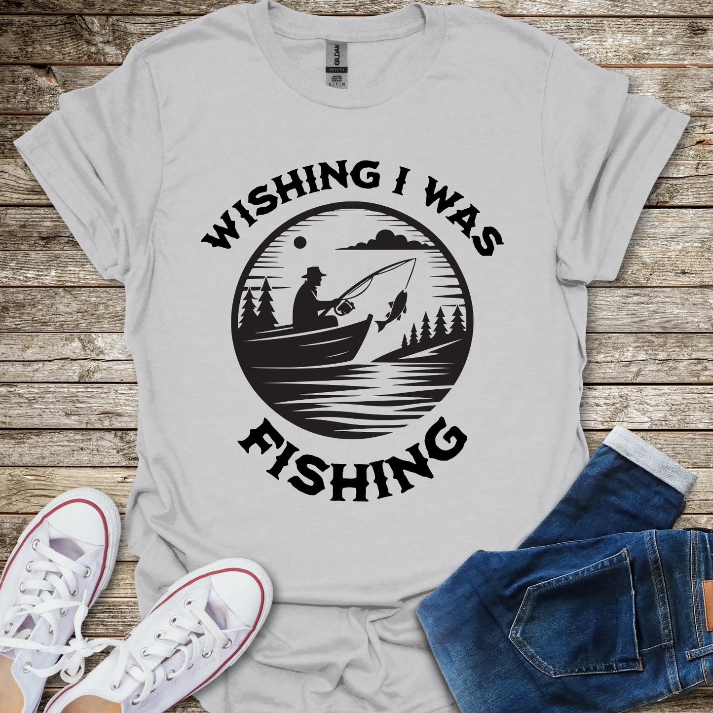 Wishing I Was Fishing T-Shirt