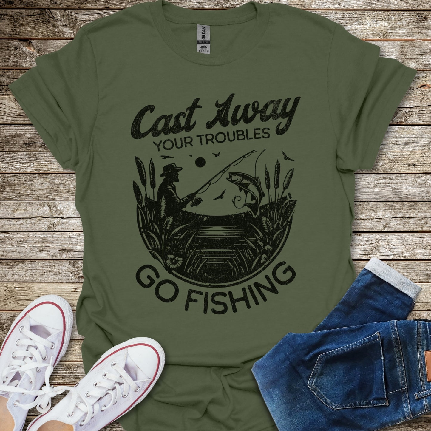 Cast Away Your Troubles T-Shirt