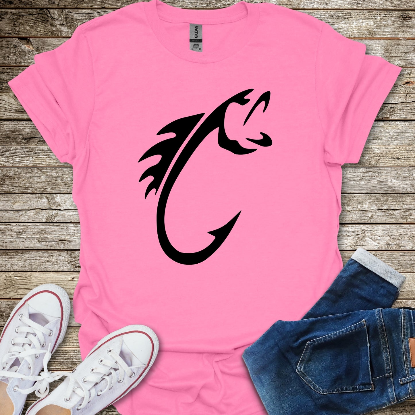 Minimalist Fish Hook T-Shirt