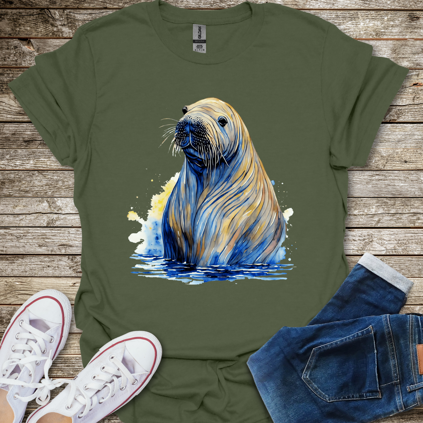 Walrus Watercolor T-Shirt