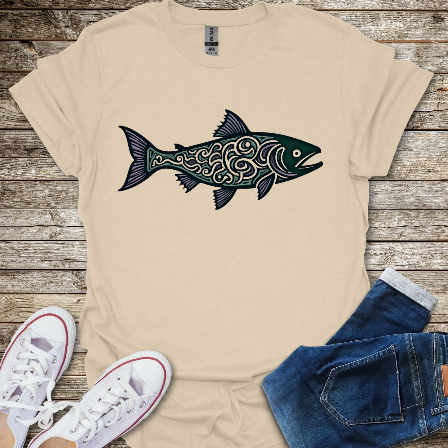 Abstract Salmon T-Shirt