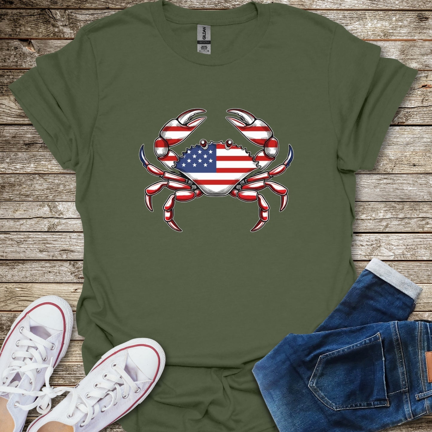 Crab American Flag T-Shirt
