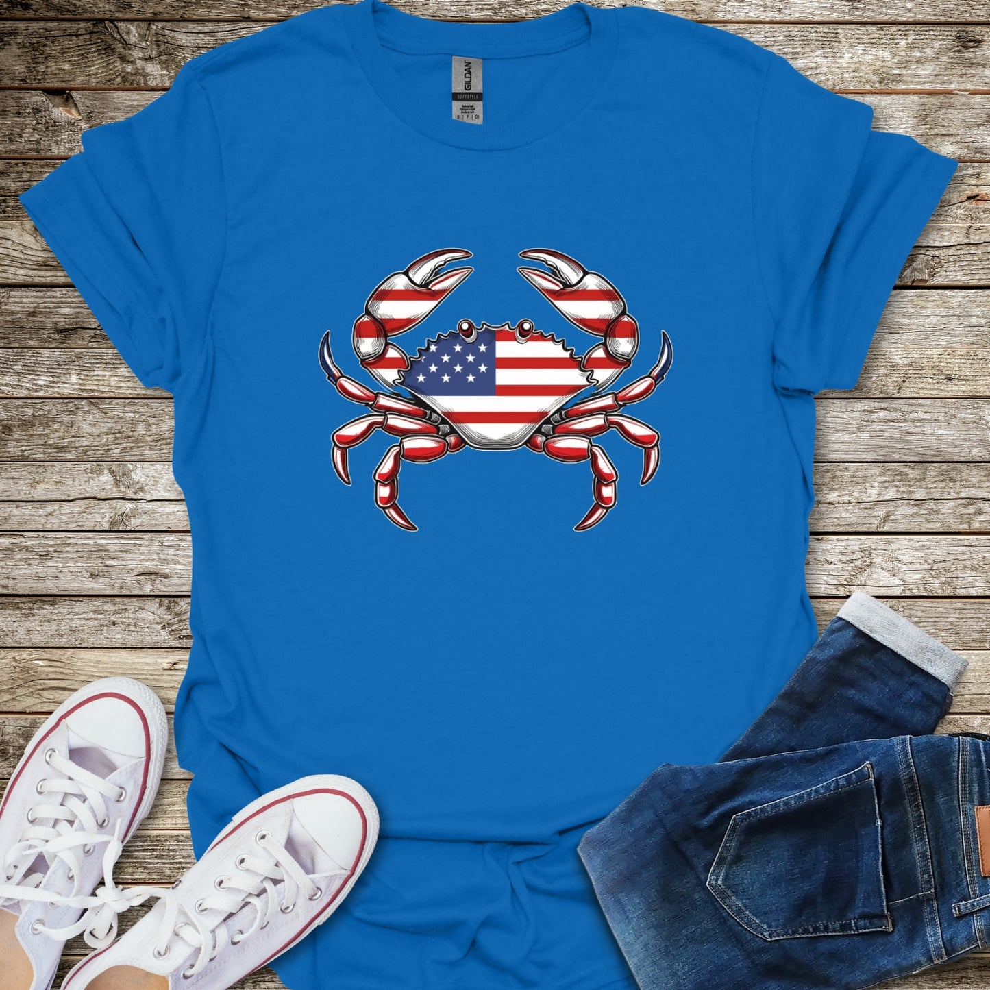 Crab American Flag T-Shirt
