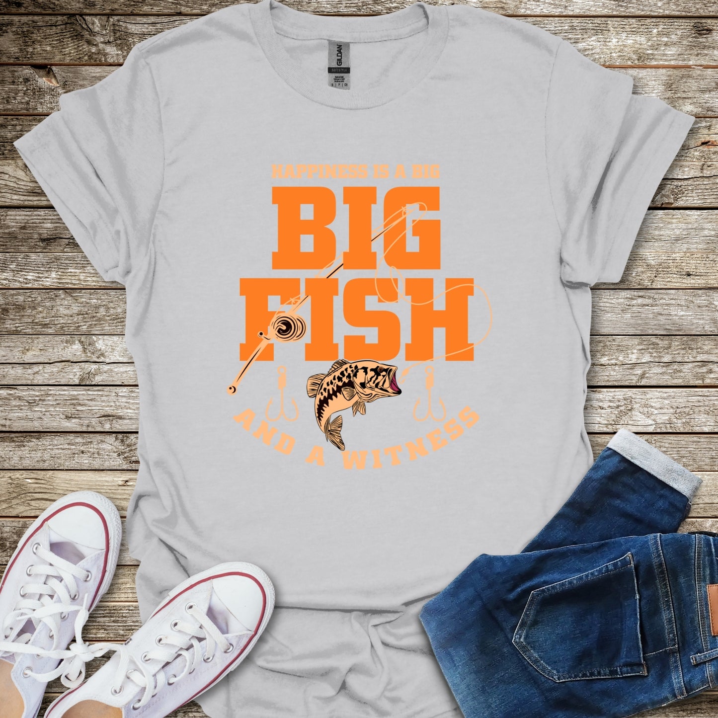 Happiness Is a Big Fish and a Witness T-Shirt