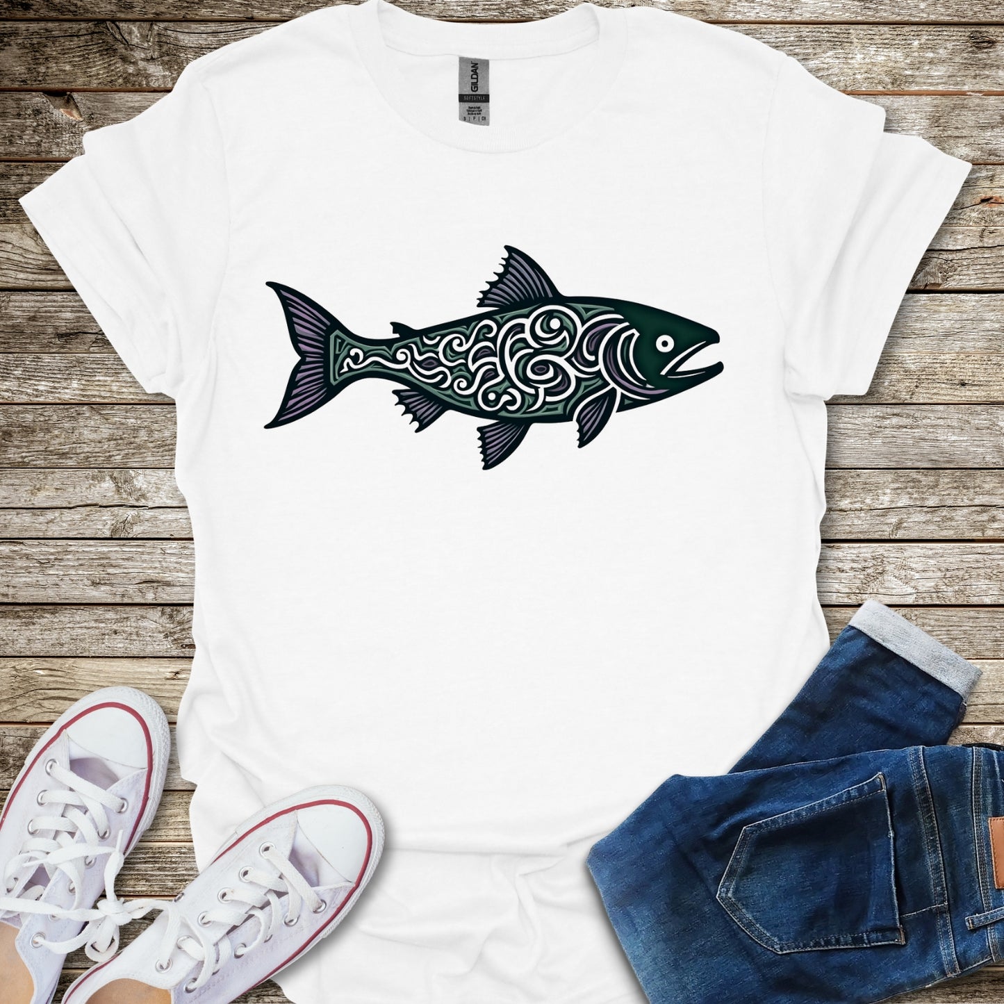 Abstract Salmon T-Shirt