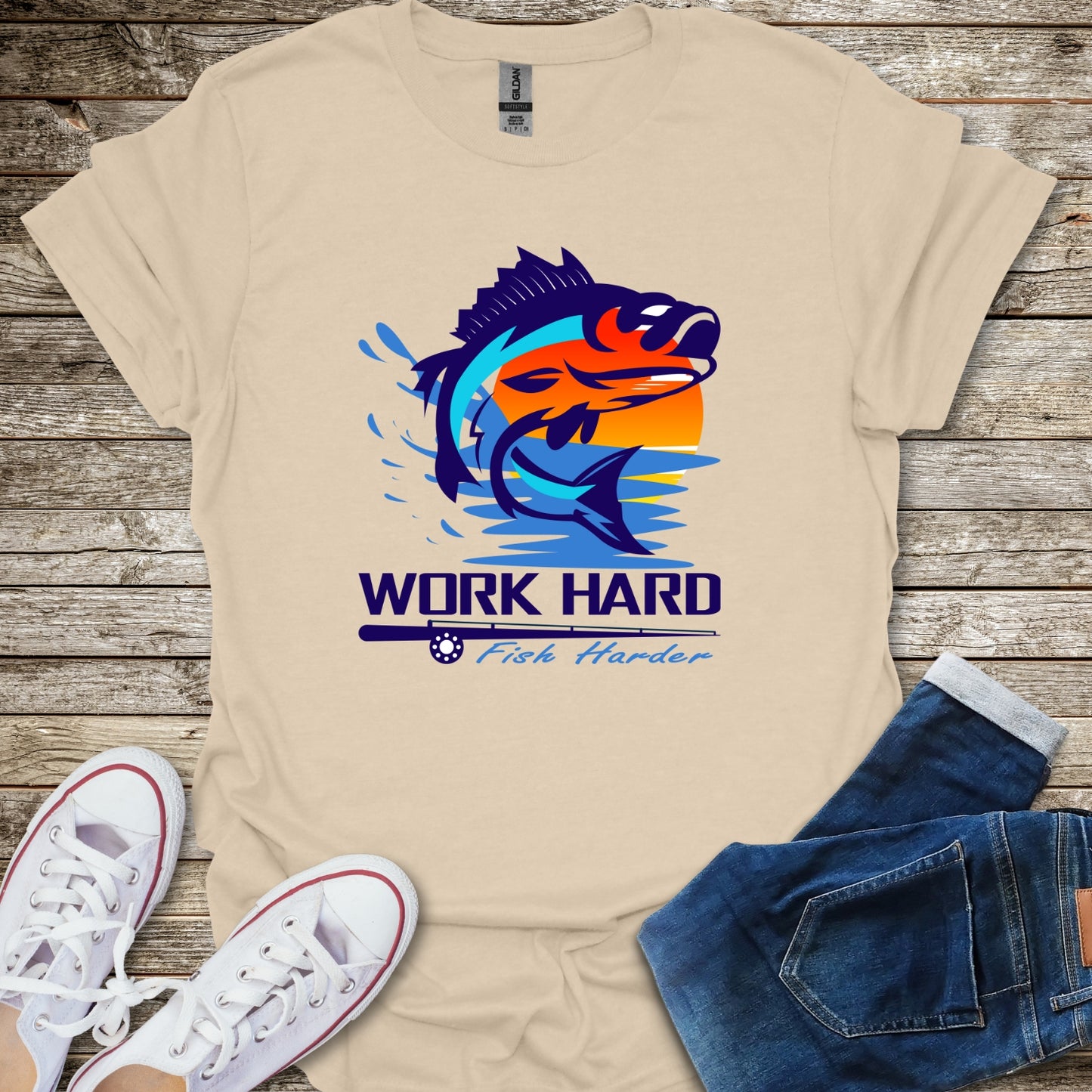 Work Hard Fish Harder T-Shirt