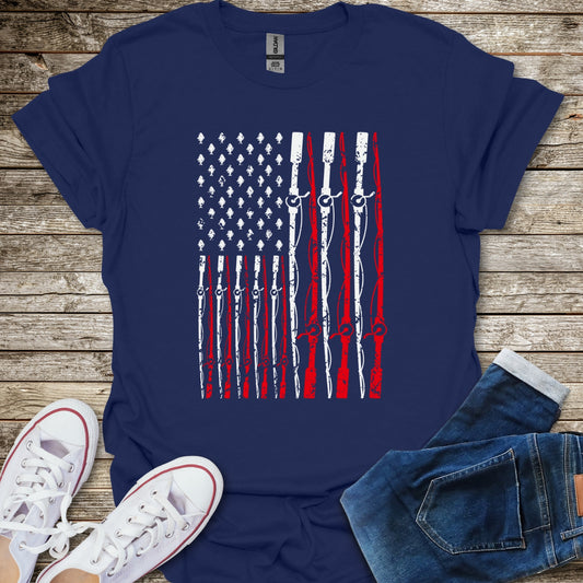 American Flag Fishing Rods T-Shirt